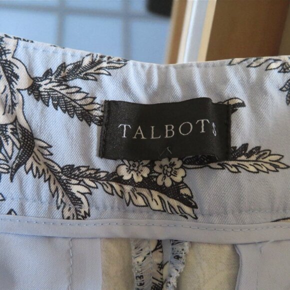 Talbots Chatham Ankle Pants, Size 6, Blue/Black/White Floral Print - EUC - Picture 4 of 7